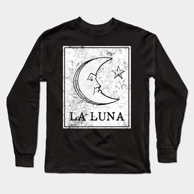 La Luna Loteria Mexican Tarot Card Long Sleeve T-Shirt by ballhard